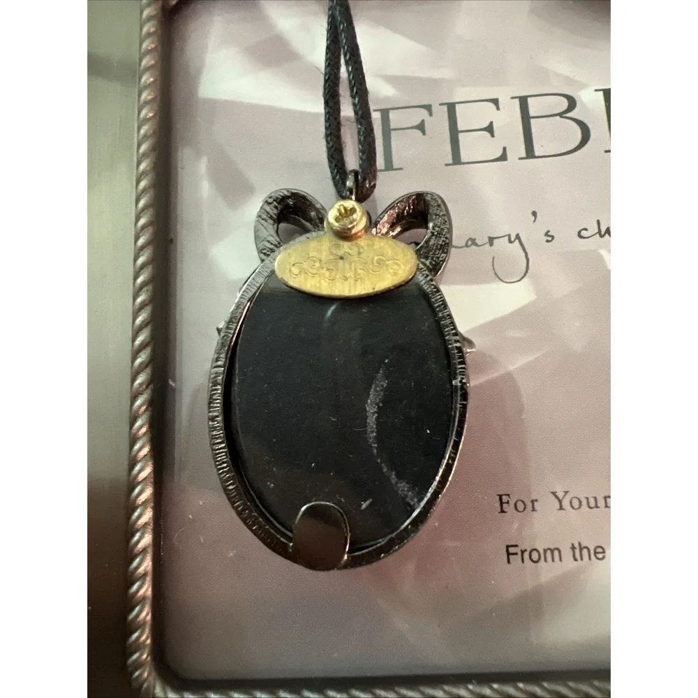 February Themed Photo Frame & Charm Necklace By Carr, Czech Crystal